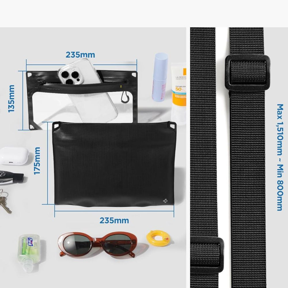 Torba i Univerzalna Vodootporna Futrola Spigen Crossbag, Crna AMP09746