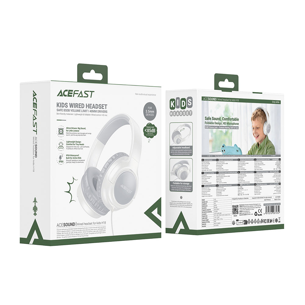 Handsfree 3.5mm Acefast H18 Kids, Siva