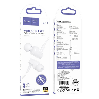 Handsfree 3.5mm HOCO M112, Beli