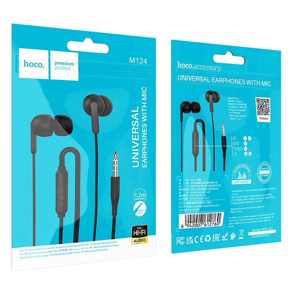 Handsfree 3.5mm HOCO M124, Crni