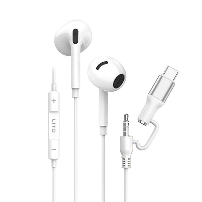 Handsfree 3.5mm / USB-C Lito LF03, Beli