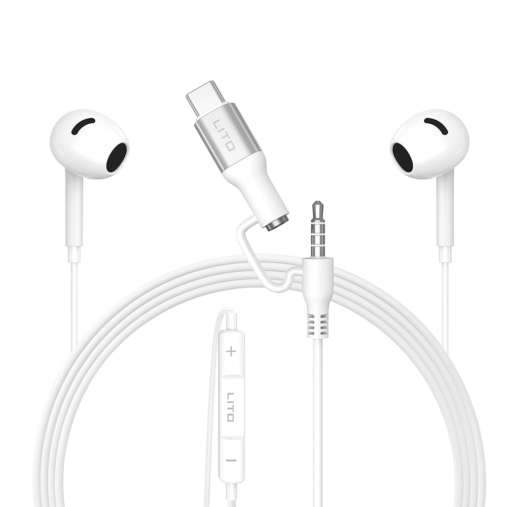 Handsfree 3.5mm / USB-C Lito LF03, Beli