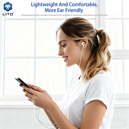 Handsfree 3.5mm / USB-C Lito LF03, Beli