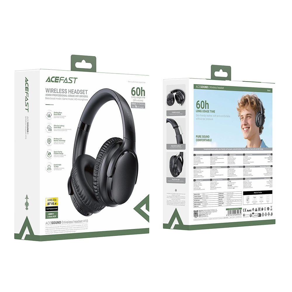Handsfree Bluetooth Acefast H10, A2DP, Crni