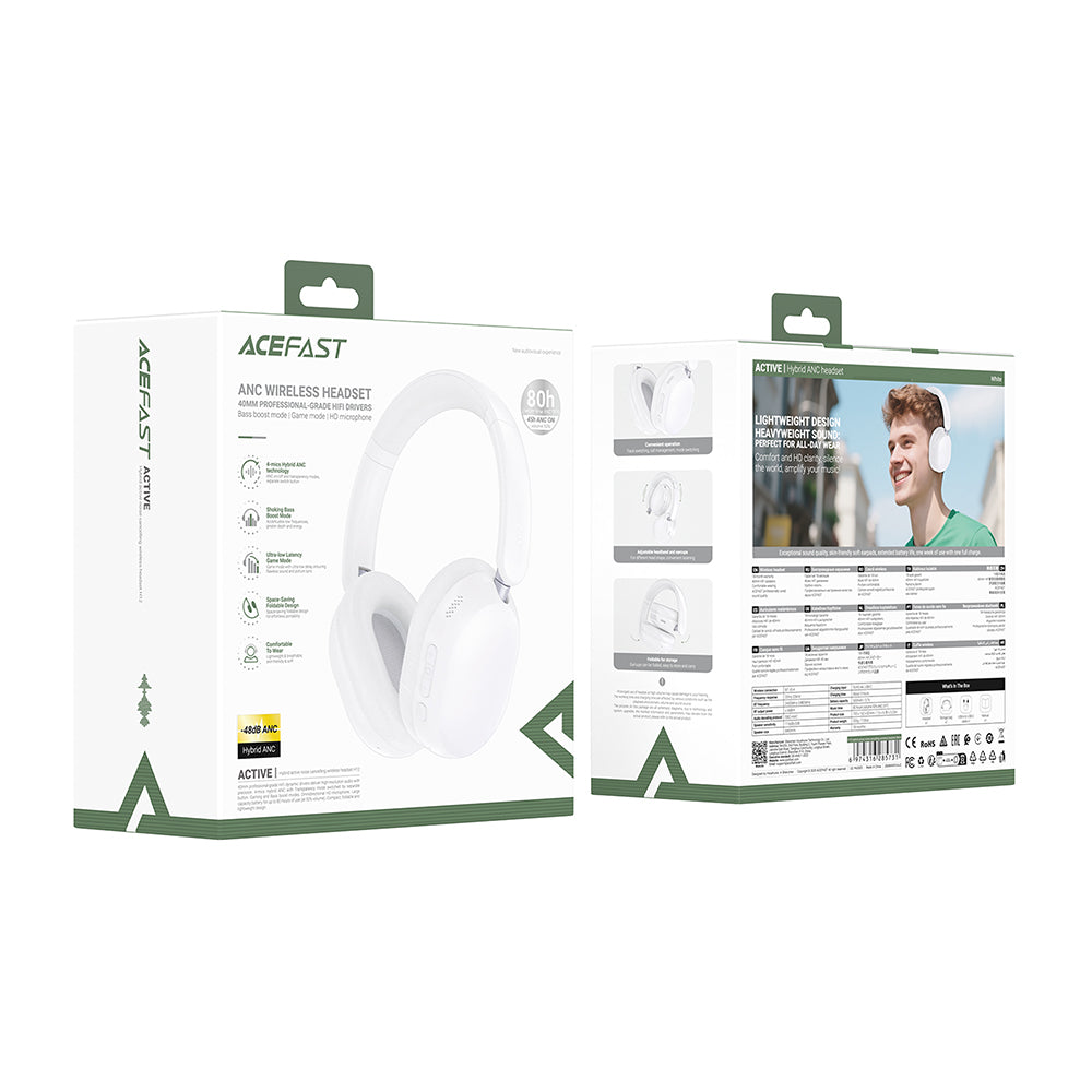 Handsfree Bluetooth Acefast H12, A2DP, ANC, Crni