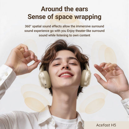 Handsfree Bluetooth Acefast H5, A2DP, ANC, Crni