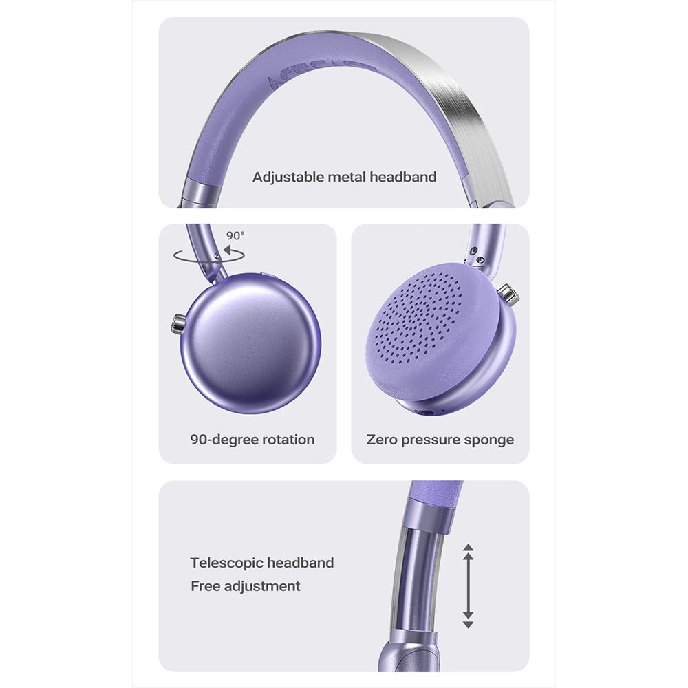 Handsfree Bluetooth Acefast H8, A2DP, ANC, Zlatni