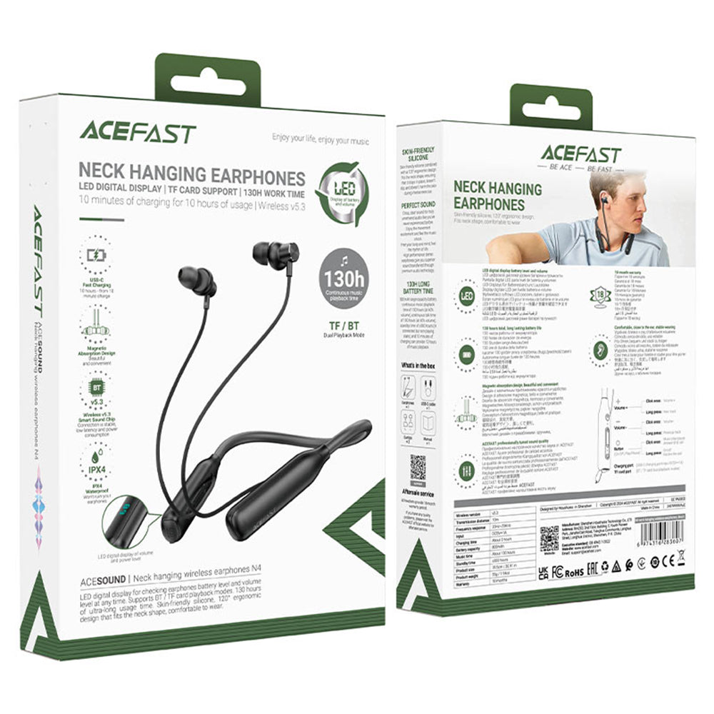Handsfree Bluetooth Acefast N4, A2DP, Crni