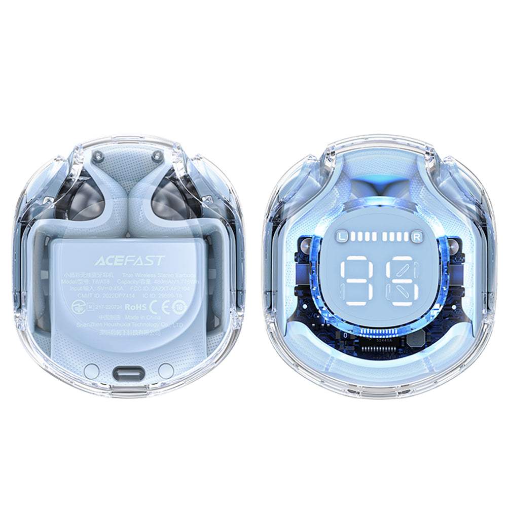 Handsfree Bluetooth Acefast T8, TWS, Plavi