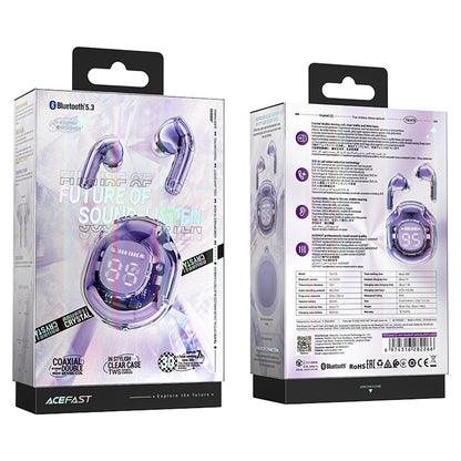 Handsfree Bluetooth Acefast T8, TWS, Ljubičasta