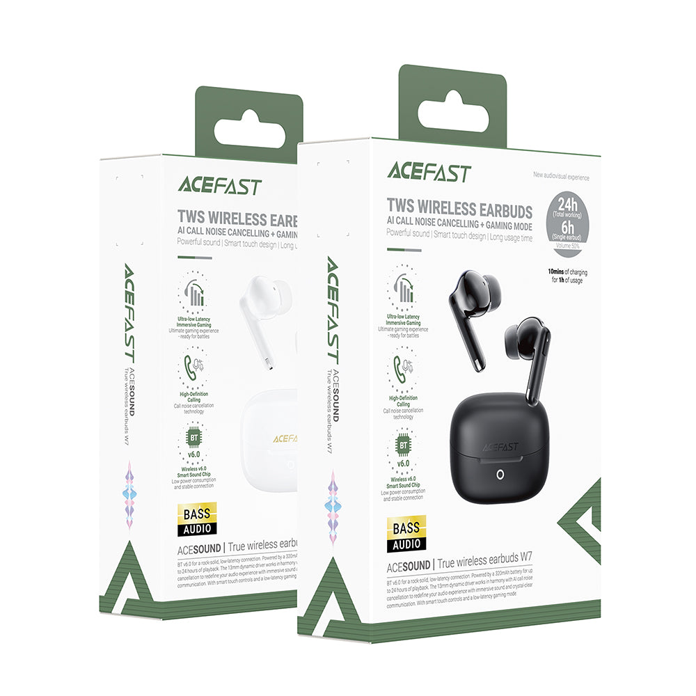 Handsfree Bluetooth Acefast W7, TWS, Crni