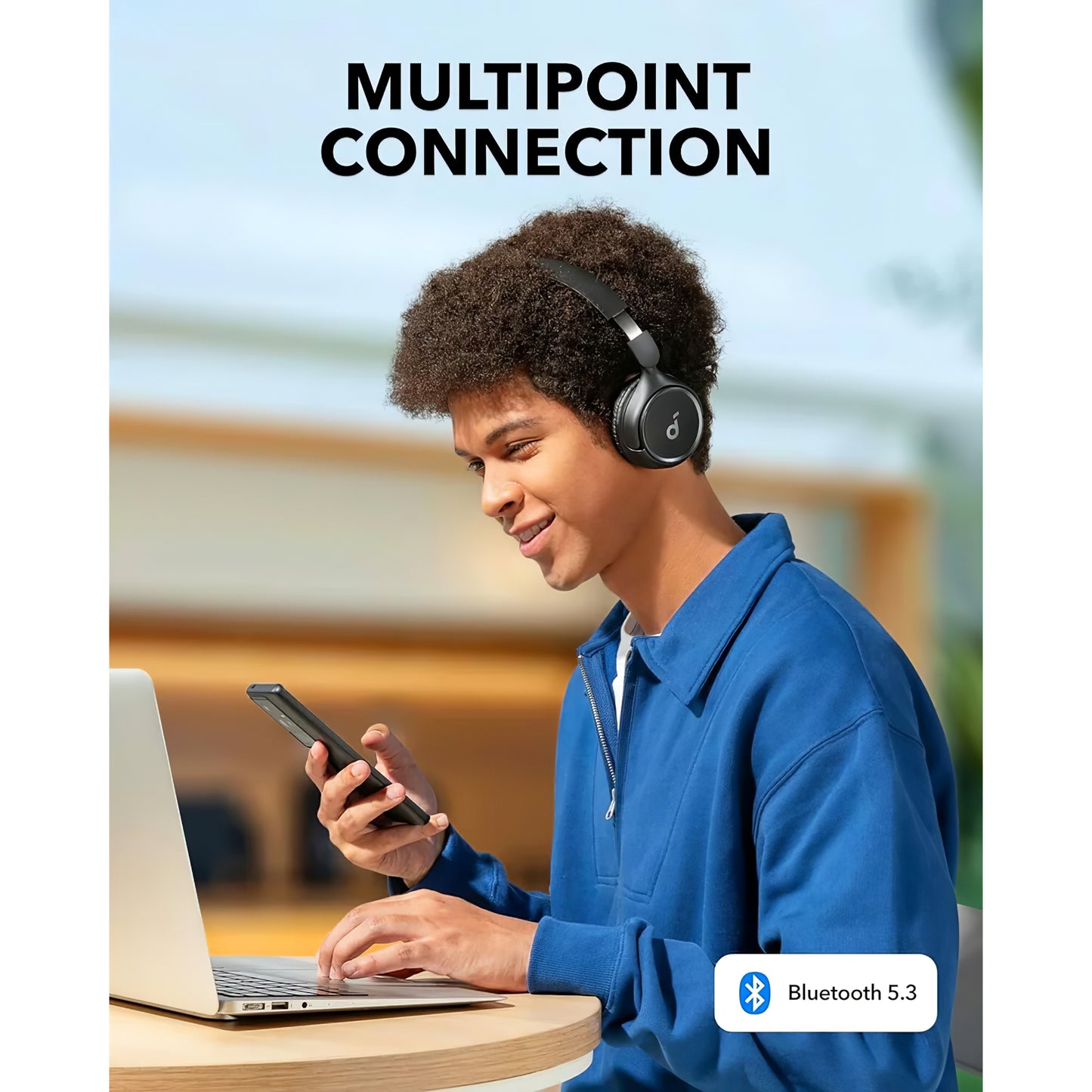 Handsfree Bluetooth Anker Soundcore H30i, Multipoint, A2DP, Crni A3012G11