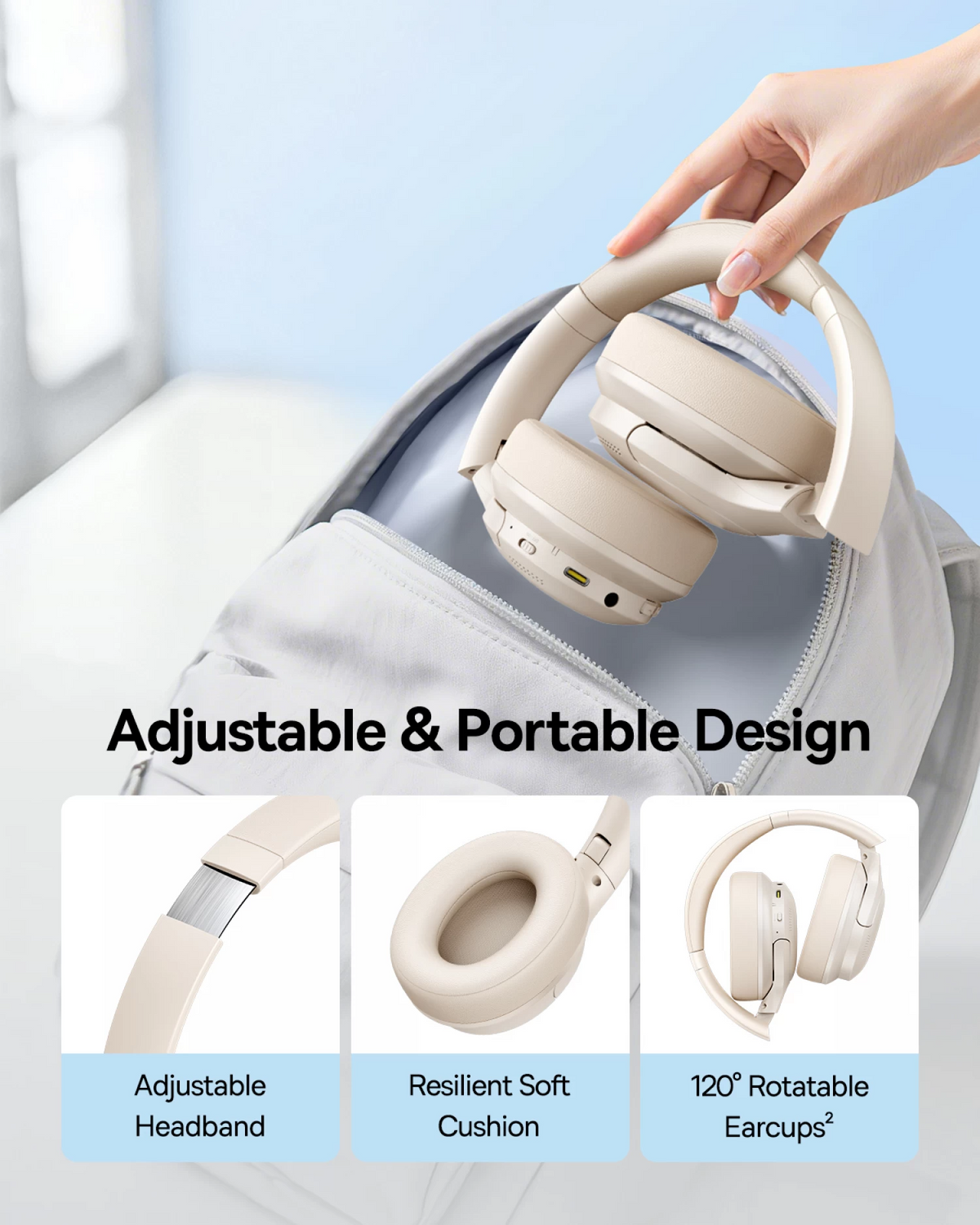 Handsfree Bluetooth Baseus BH1 Lite, A2DP, bela A0203C02