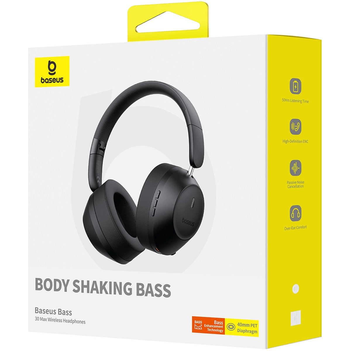 Handsfree Bluetooth Baseus Bass 30 Max, A2DP, Crni