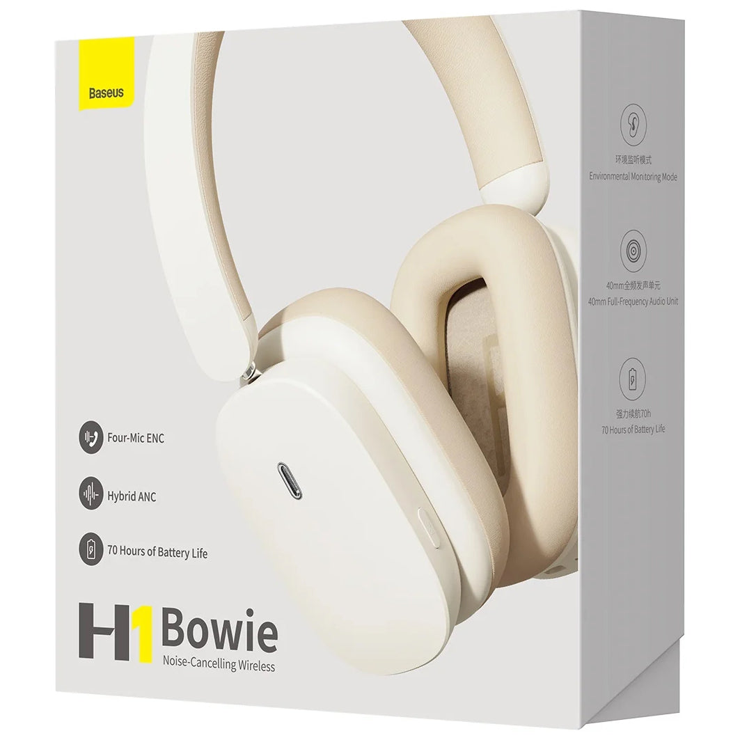 Handsfree Bluetooth Baseus Bowie H1, A2DP, ANC, Krem