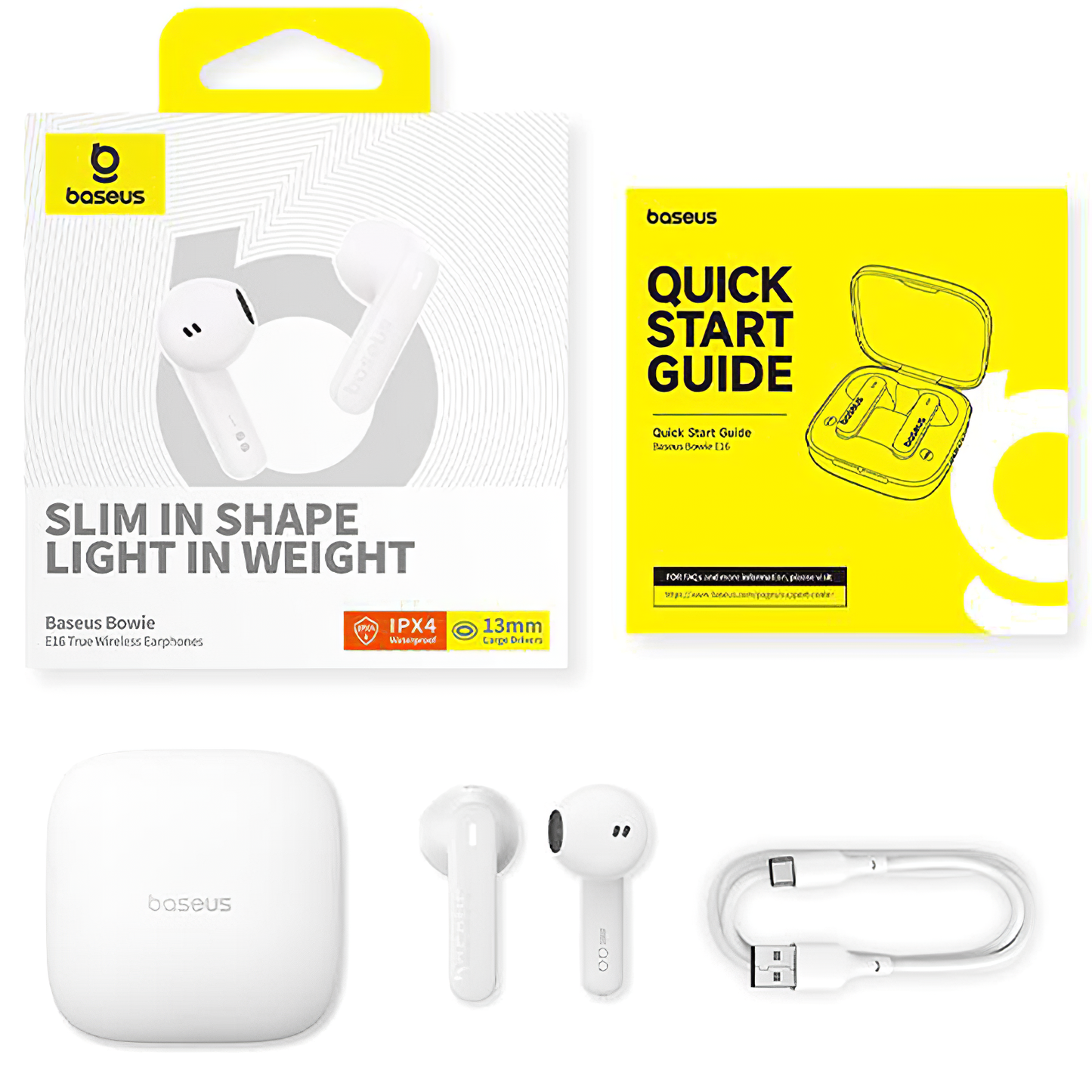 Handsfree Bluetooth Baseus Bowie E16, TWS, White A00061900223-00 
