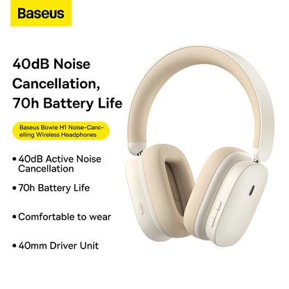 Handsfree Bluetooth Baseus Bowie H1, A2DP, ANC, Krem
