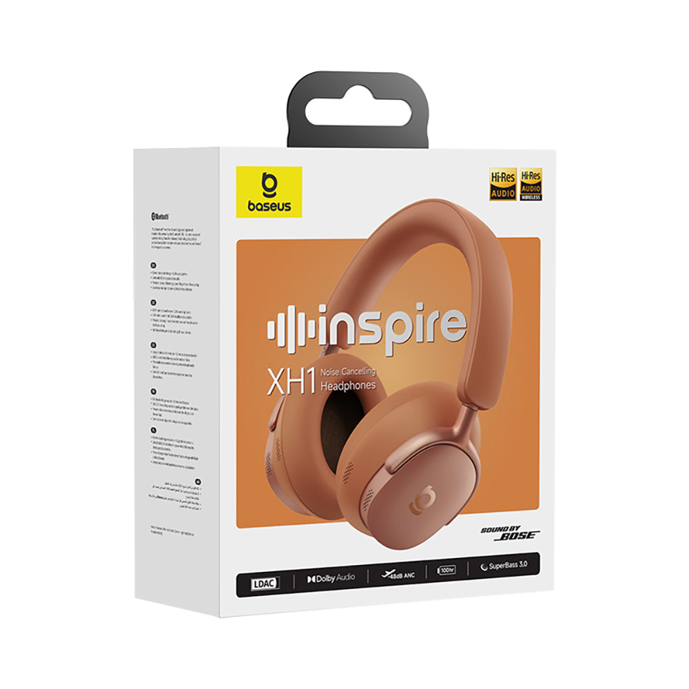 Handsfree Bluetooth Baseus Inspire XH1 Sound by Bose, A2DP, ANC, Narandžasta Koral A0203600
