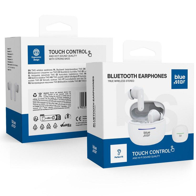 Handsfree Bluetooth Blue Star BK44, TWS, Bela