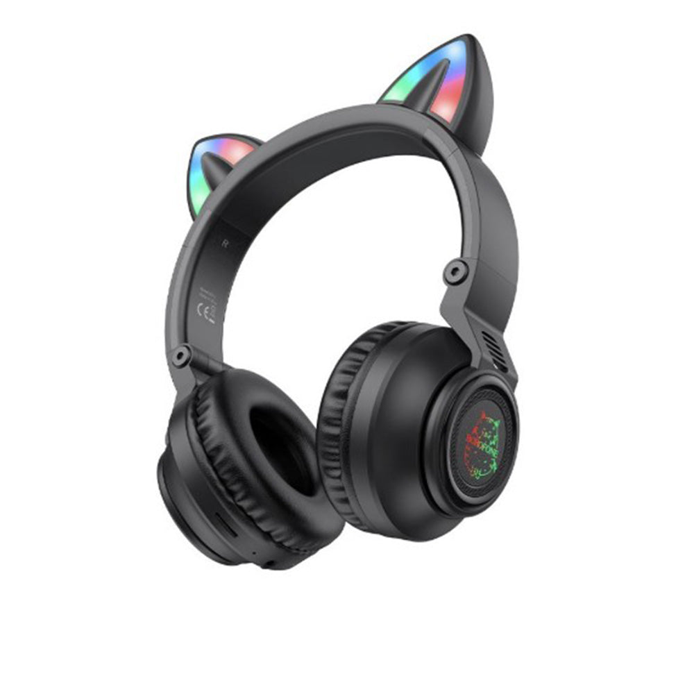 Handsfree Bluetooth Borofone BO18 Cat Ear, A2DP, Crni