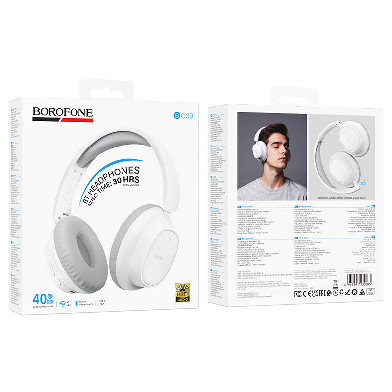 Bluetooth handsfree Borofone BO39 Melotide, A2DP, bela