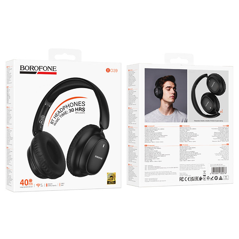 Bluetooth handsfri Borofone BO39 Melotide, A2DP, crni