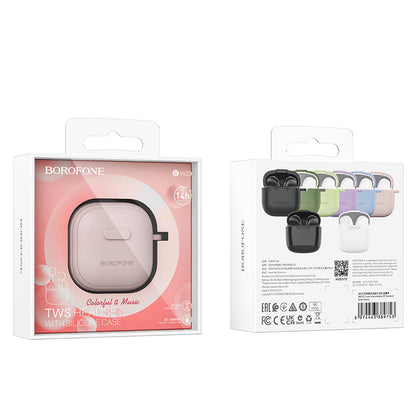 Handsfree Bluetooth Headset BW29, TWS, Pink 