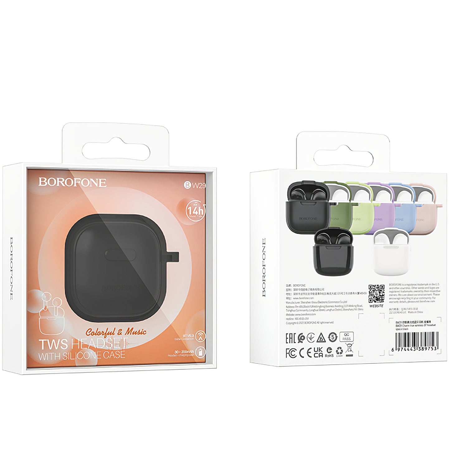 Handsfree Bluetooth Headset BW29, TWS, Black 