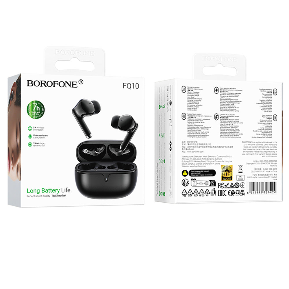 Handsfree Bluetooth Borofone FQ10 Joyful, TWS, Crni