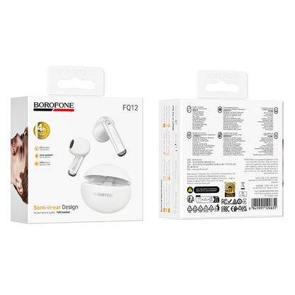 Handsfree Bluetooth Borofone FQ12 Nice, TWS, Bela