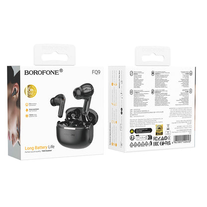 Handsfree Bluetooth Borofone FQ9 Peaceful, TWS, Crni