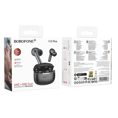 Handsfree Bluetooth Borofone FQ9 Plus Peaceful, TWS, ANC, Crni
