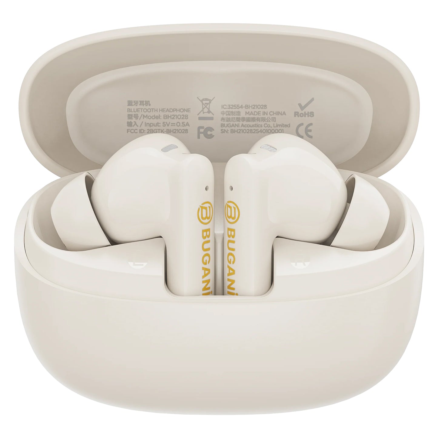 Handsfree Bluetooth Bugani Freebuds B20, TWS, ANC, Svetlo krem