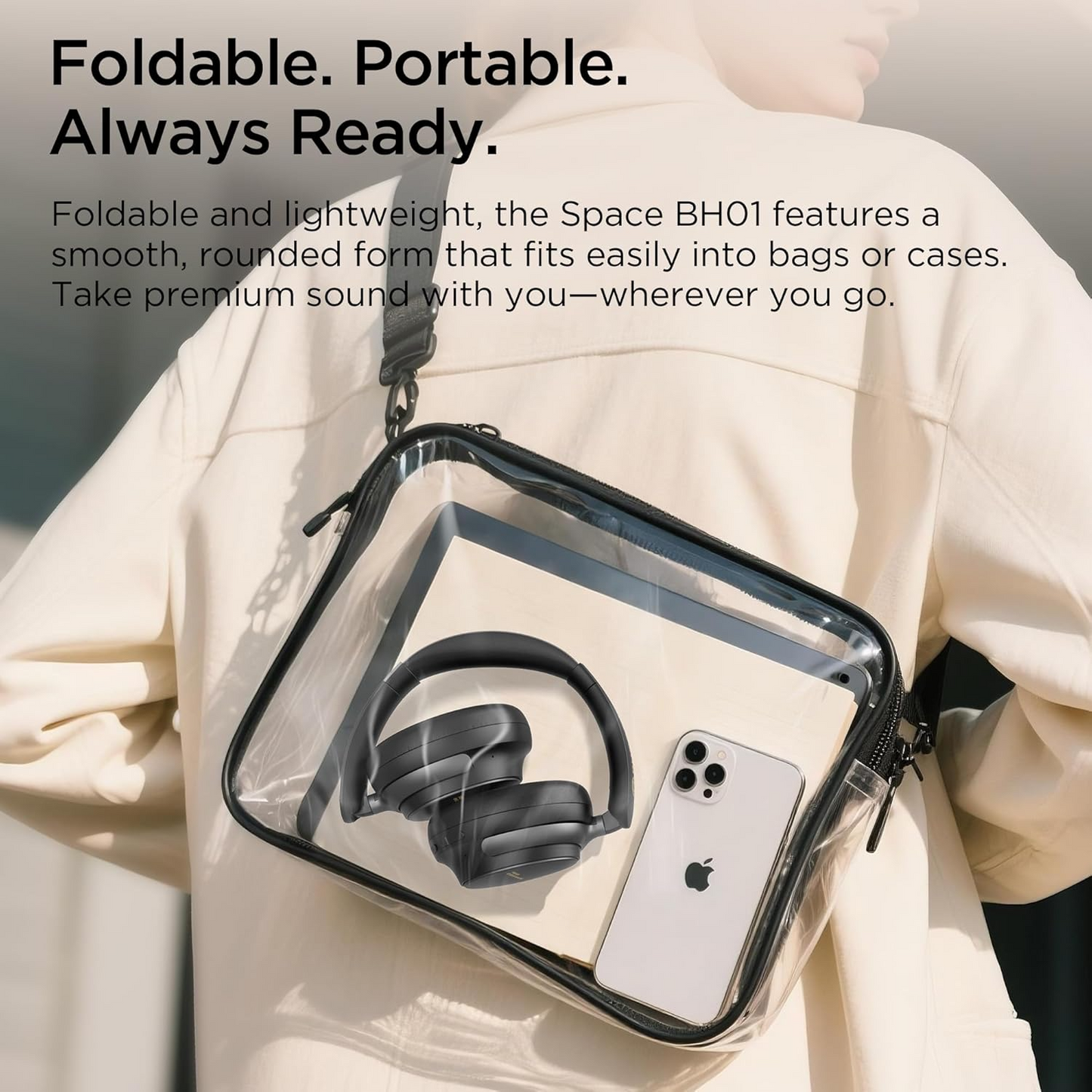 Handsfree Bluetooth Bugani Space BH01, MultiPoint, A2DP, ANC, Crna