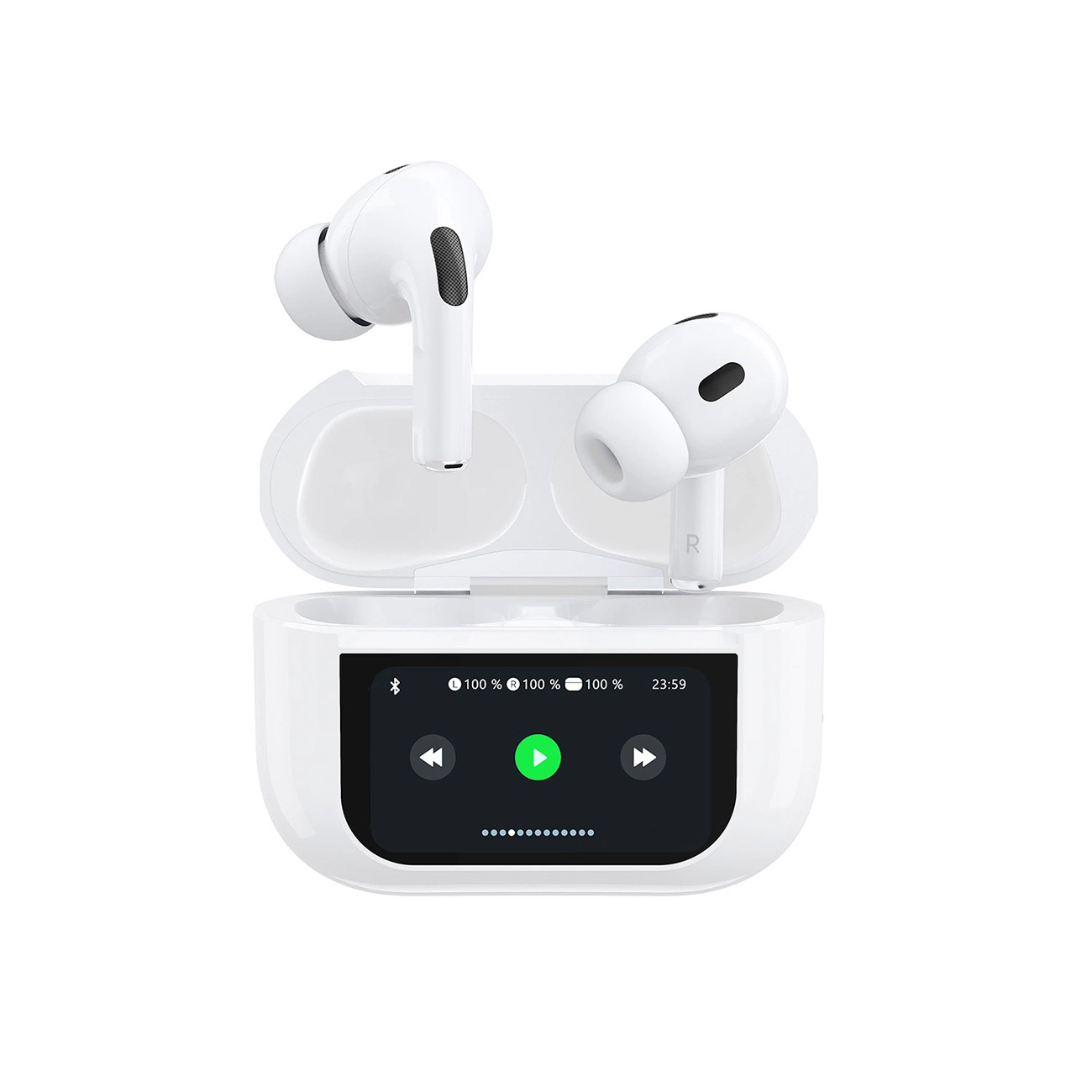 Handsfree Bluetooth Dudao U19 Display, TWS, Bela, Refabrikovan