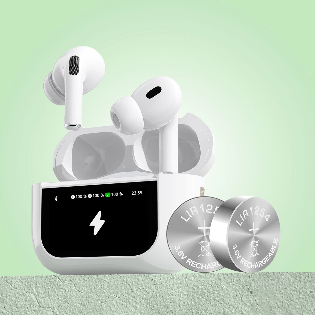 Handsfree Bluetooth Dudao U19 Display, TWS, Bela, Refabrikovan