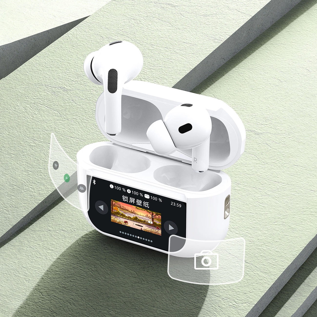 Handsfree Bluetooth Dudao U19 Display, TWS, Bela, Refabrikovan