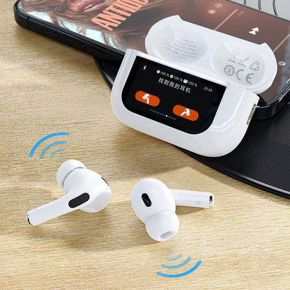 Handsfree Bluetooth Dudao U19 Display, TWS, Bela, Refabrikovan