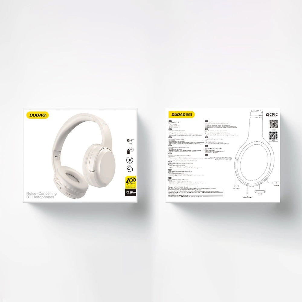 Handsfree Bluetooth Dudao X22Pro, A2DP, ANC, White