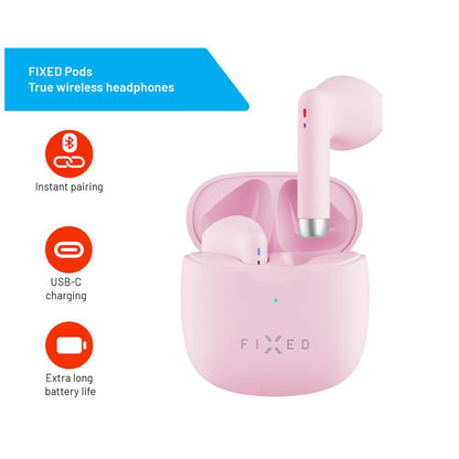 Handsfree Bluetooth fiksni, TWS, roze