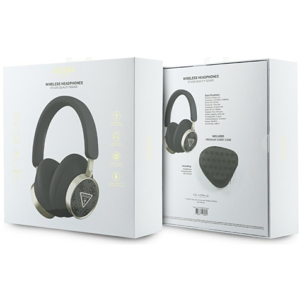 Handsfree Bluetooth Guess 4G Gold Triangle Logo, A2DP, Crni