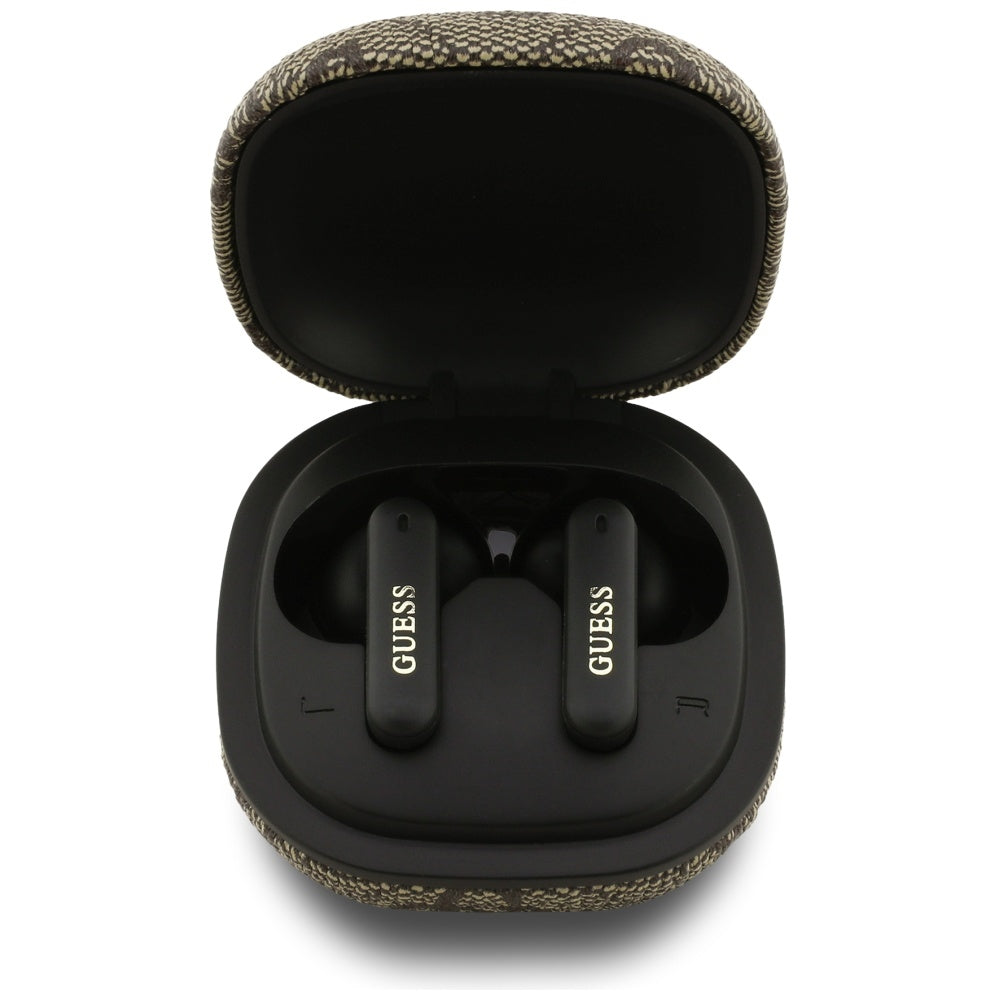 Handsfree Bluetooth Guess 4G Classic Metal Logo, TWS, Braon