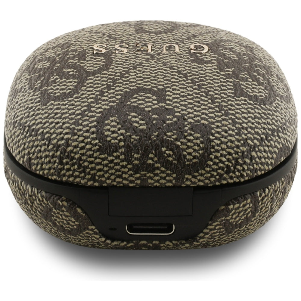 Handsfree Bluetooth Guess 4G Classic Metal Logo, TWS, Braon