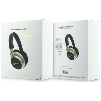 Handsfree Bluetooth Guess 4G Gold Script Metal, A2DP, Crna