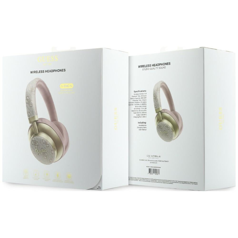 Handsfree Bluetooth Guess 4G Gold Script Metal, A2DP, Roze