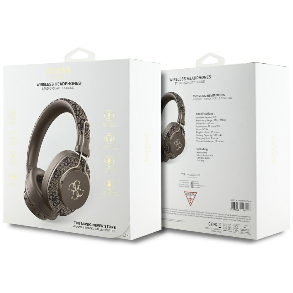 Handsfree Bluetooth Guess 4G Metal Logo, A2DP, Braon