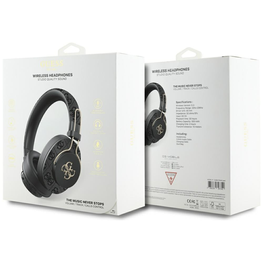 Handsfree Bluetooth Guess 4G Metal Logo, A2DP, Crni