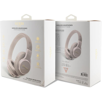 Handsfree Bluetooth Guess 4G Tone on Tone Script Logo, A2DP, Roze