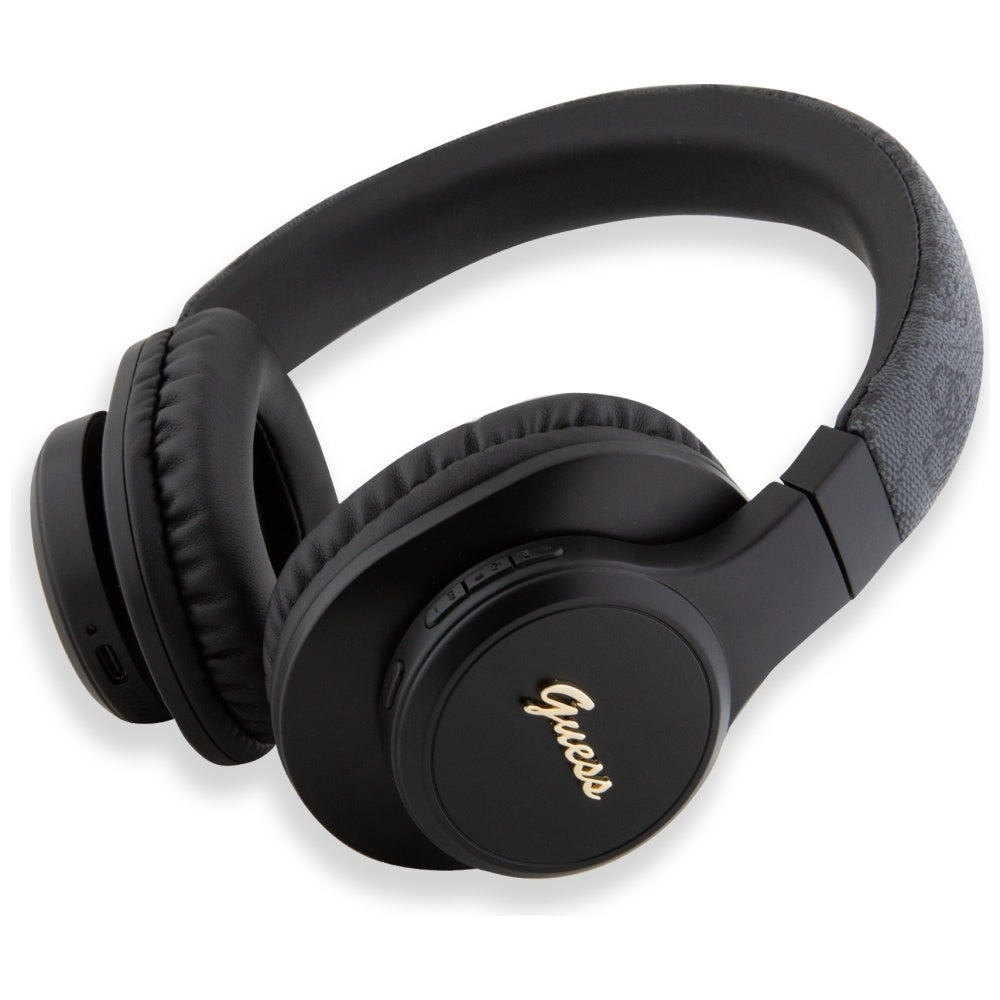 Handsfree Bluetooth Guess 4G Tone on Tone Script Logo, A2DP, Crni