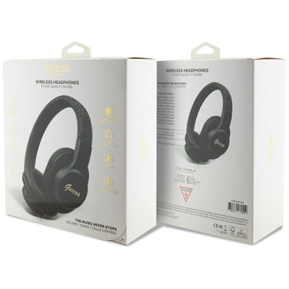 Handsfree Bluetooth Guess 4G Tone on Tone Script Logo, A2DP, Crni